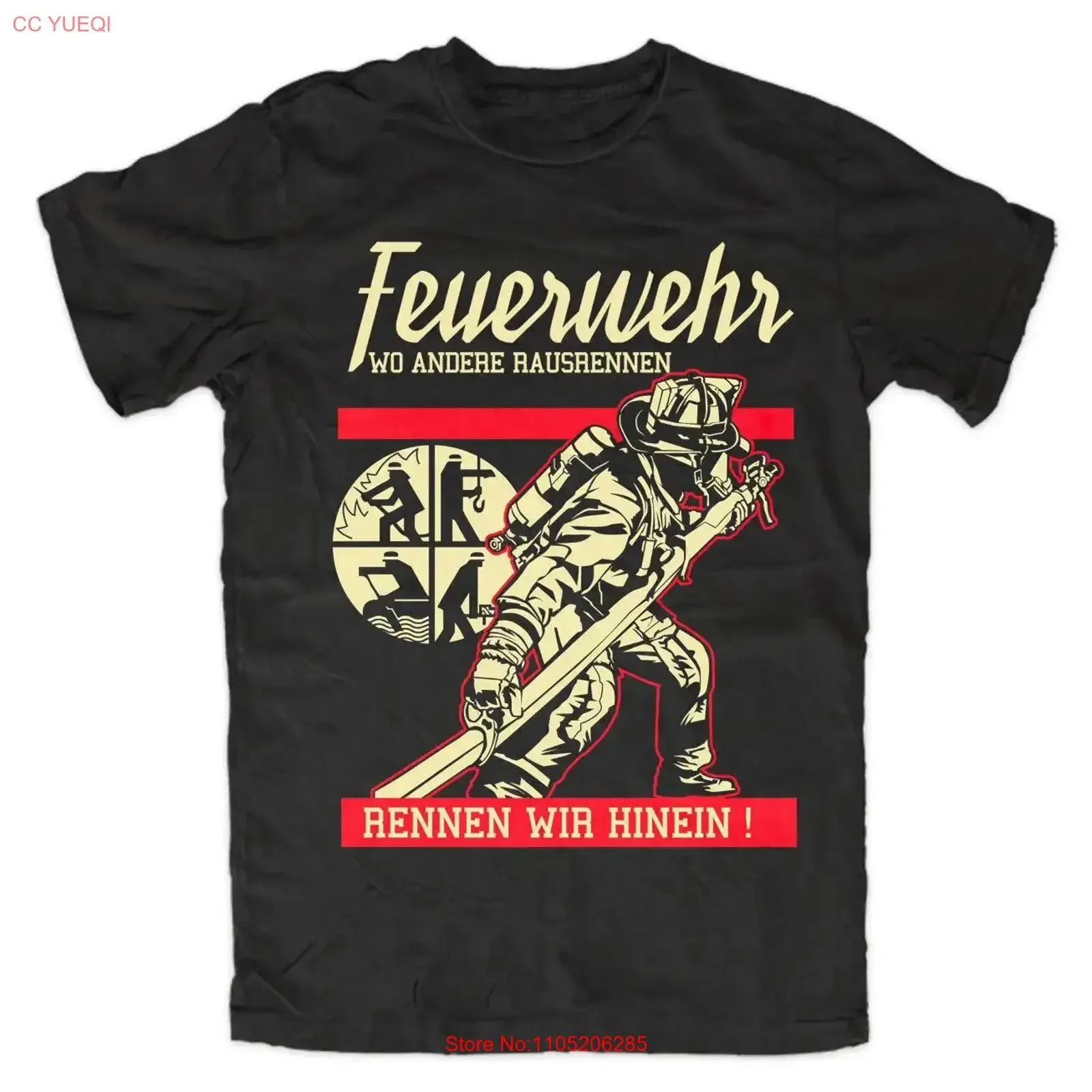 لواء الإطفاء 4 تي شيرت المتطوعين FFW أبطال نشر عبادة الإنقاذ THW خمر غسلها للجنسين مصمم الملابس تنفس لينة #1