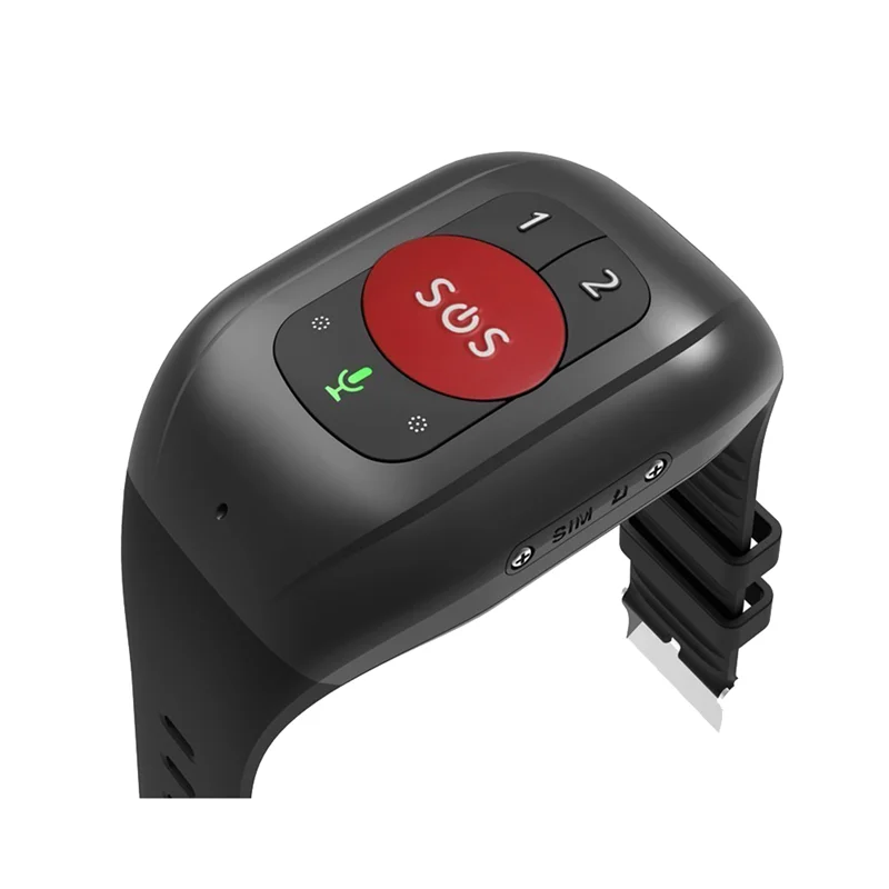 ABLJElderly 4G SOS นาฬิกา GPS ติดตามสายรัดข้อมือสร้อยข้อมือฉุกเฉิน GPS ติดตาม Heart Rate เครื่องวัดความดันโลหิต-B