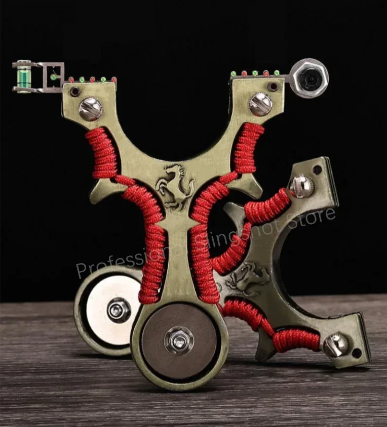 

High Precision Aluminum Alloy Strong Magnetic Ferrari Slingshot Infrared Laser Flat Rubber Alloy Hunting Slingshot