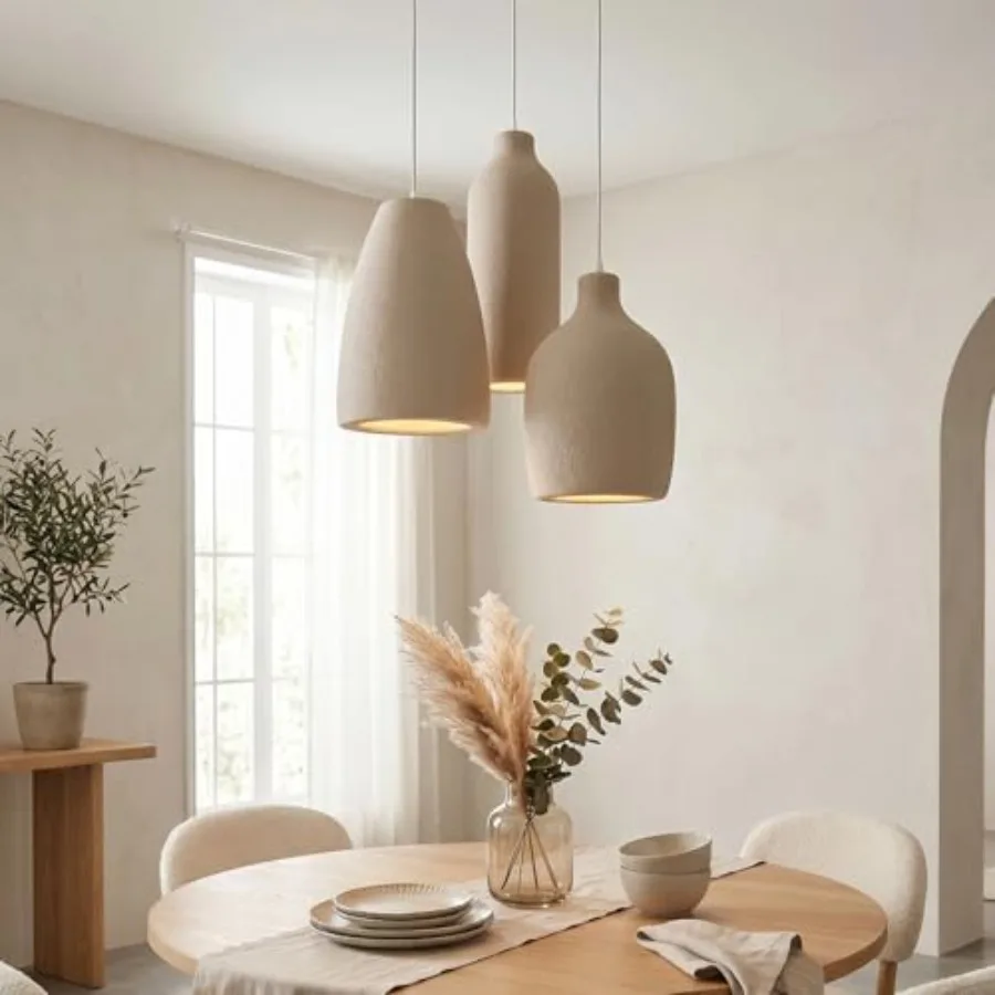 

Wabi Sabi Pendant Light for Dining Room Kitchen Island Light Hallway Restaurant Hanging Lamp E26 Base Japanese Style Wine Bottl