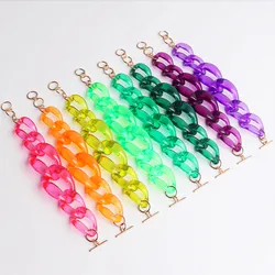 FishSheep Colored Transparent Chunky Chain Bracelet for Women Acrylic Thick Link Chain Bracelets Bangles 2022 Fashion Jewelry