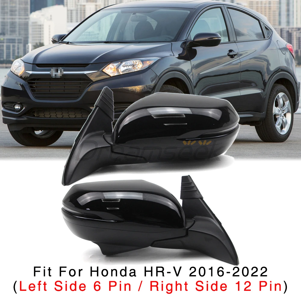 Linker / Rechter Seitenspiegel 6/12 Pin Elektrisch für Honda HR-V 2016-2022 Beheiztes Glas Blinker Rückspiegel Manuell Klappbar Kamera