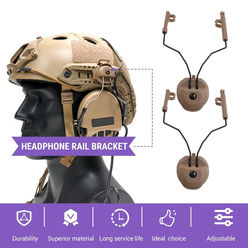 Pickup Headphones Rail Bracket Multi-Angle Adjustable Flip Ear Cups Fixed Bracket Helmet Accessories