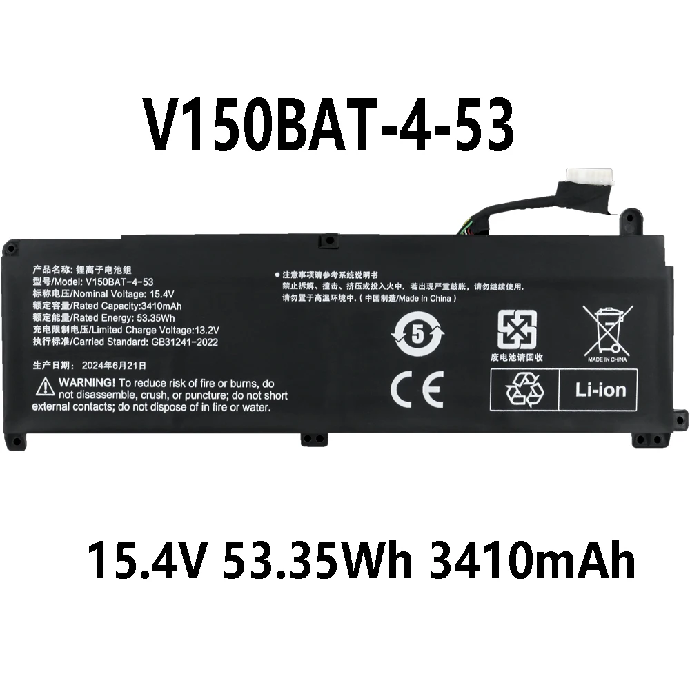 V150BAT-4-53 15.4V 53.35Wh 3410mAh Battery For Medion Erazer Scout E20.for Hasee CV15S02 G8-DA7NP G8-DA7NT Z7-DA5NS series