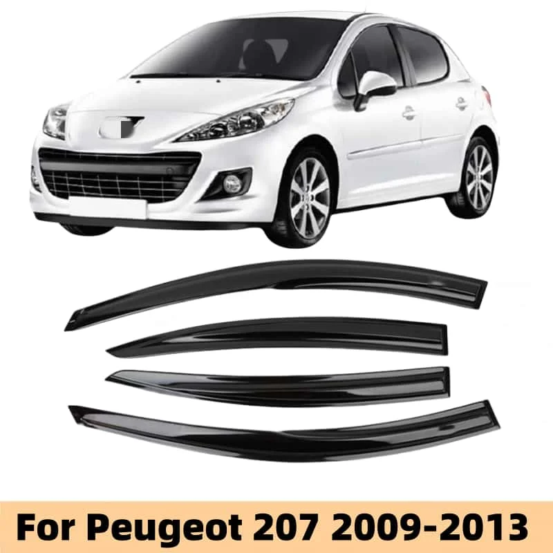 For Peugeot 207 2009 2010 2011 2012 2013 Car Styling Accessories Window Visor Deflector Window Rain Guard Protect  Cover Trim