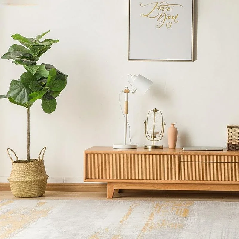 チェリーウッドレーザーTVキャビネット、多機能オーディオビジュアルキャビネット、ブラックウォールナット伸縮式プロジェクターフロアキャビネット