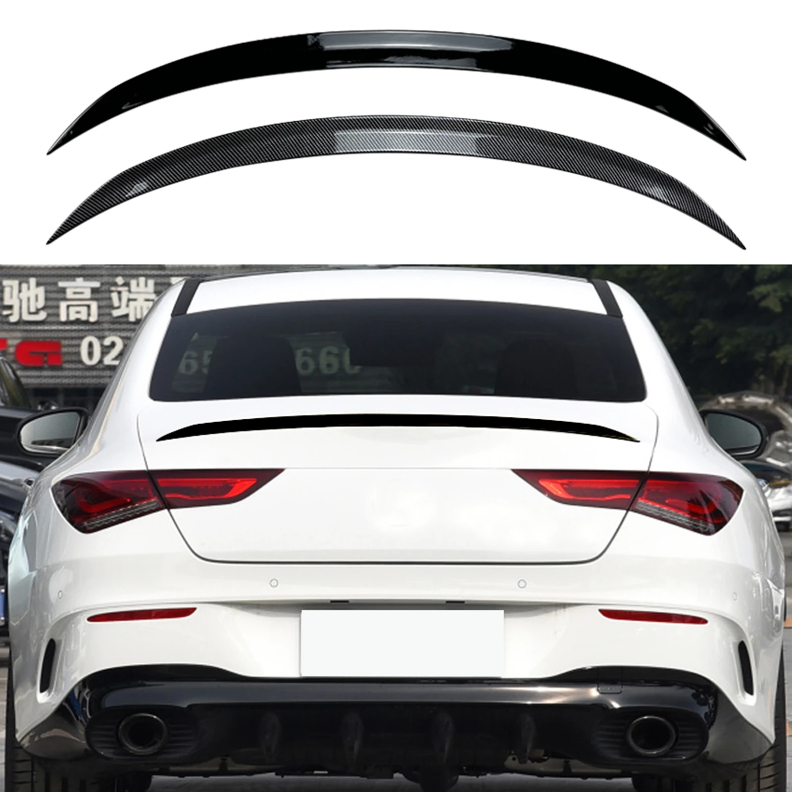 Car Rear Trunk Lid Spoiler Wing Splitter Lip Kit For Mercedes Benz CLA Class C118 CLA250 CLA35 AMG CLA45 AMG 2020 2021 2022-2024