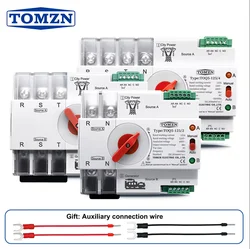 Din Rail 2P 4P ATS Dual Power Automatic Transfer Switch Electrical Selector Switches Uninterrupted Power 63A 100A 125A TOMZN