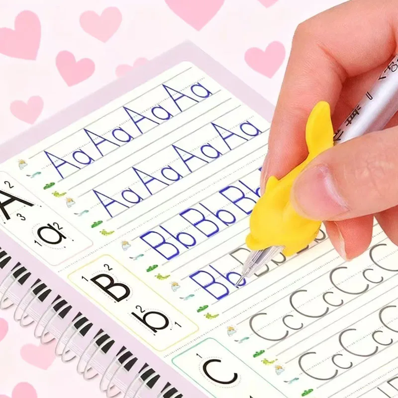 كتاب ممارسة الكتابة المخطوطة للأطفال للتدريب على التحكم في قلم تتبع الحروف الإنجليزية ورسم كتاب الأرقام السحرية