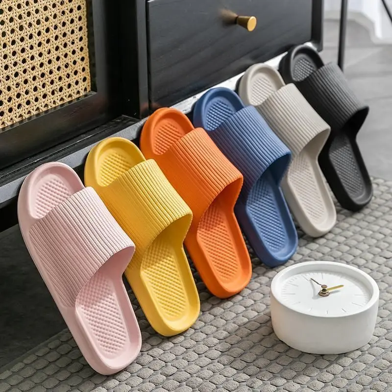 

Wholesale slippers female summer flip-flops quiet soft bottom indoor home drag male summer non-slip home flip-flops