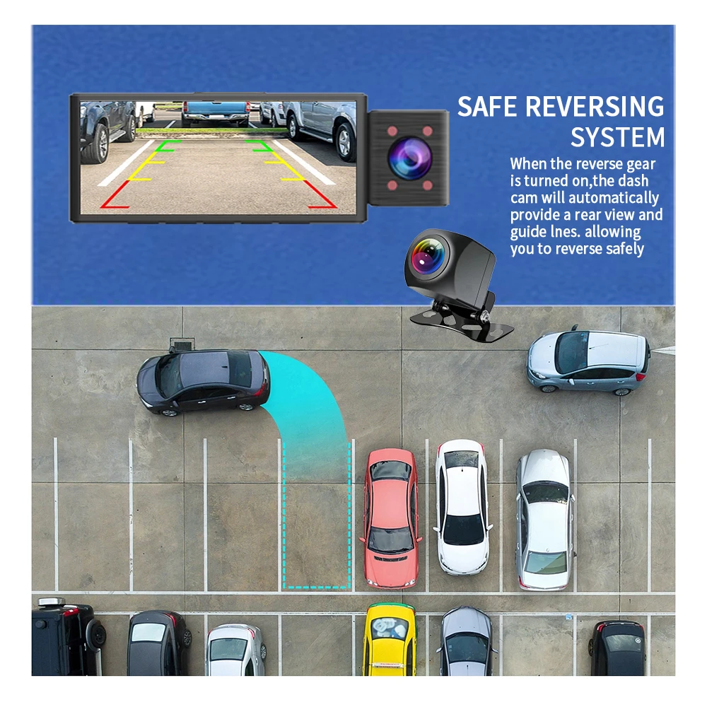 Caméra de tableau de bord WiFi pour voiture, enregistreur vidéo automatique DVR, moniteur de stationnement 24h, caméscope de vision nocturne, 3