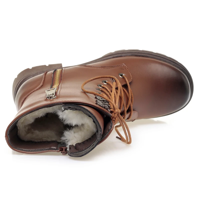 AIYUQI Women Ankle Boots Genuine Leather 2024 New Platform Snow Boots Women Winter Large Size Female Knight Boots