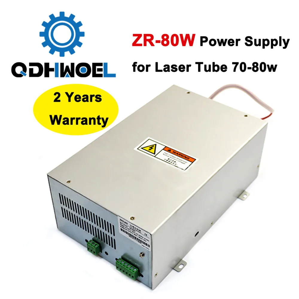 QDHWOEL 80 watts Laser Power Source for 70W 80W Co2 Glass Laser Tube Engraving and Cutting Machine