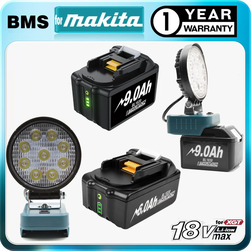 

Flashlight LED Work Light for 18V Makita Battery Portable Outdoors Spotlight camping Floodlight SOS lamp with Makita 18V battery