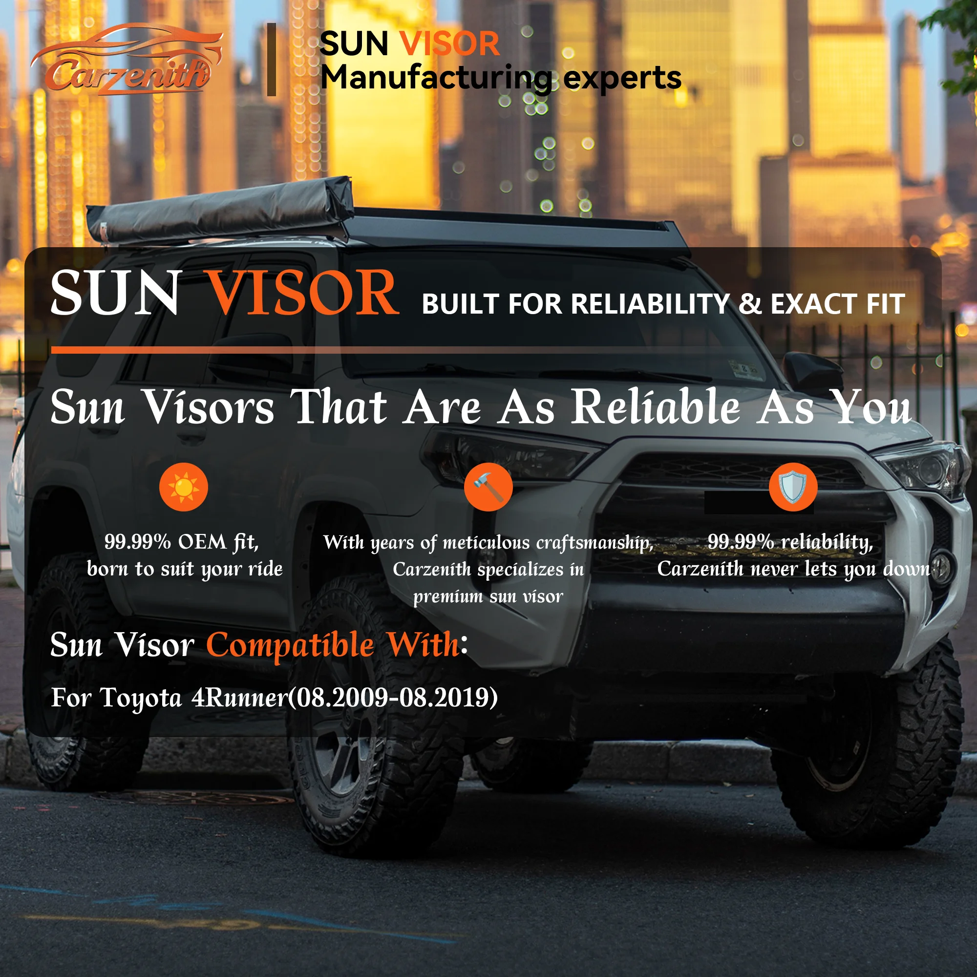 Sun Visor For Toyota 4Runner 5th Gen 2009 2010 2011 2012 2013 2014 2015 2016 2017 2018 2019 Sunvisor Car Accesorios