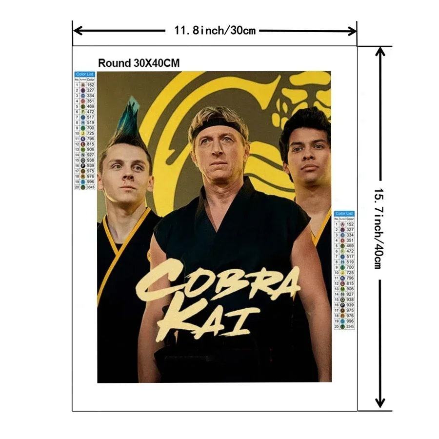 Diy 5d Rhinestone Full Drills TV Series Cobra Kai Diamond Painting Art Poster Embroidery Cross Stitch Kit Home Decor