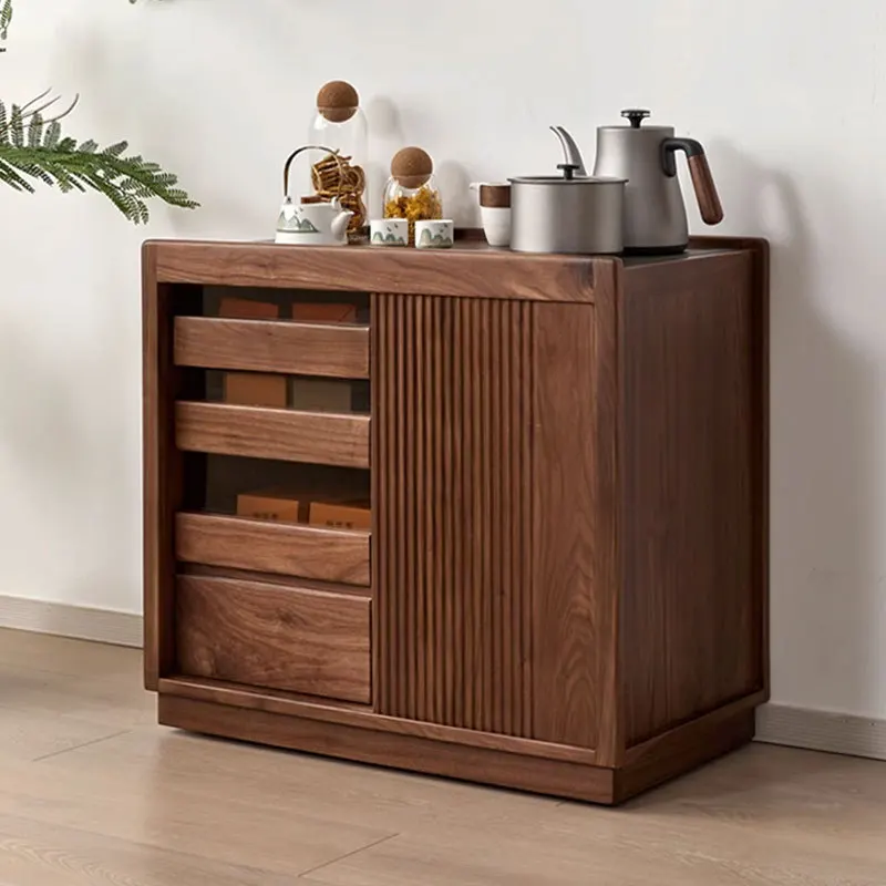 

Customizable North American Black Walnut Full Wood Tea Cabinet