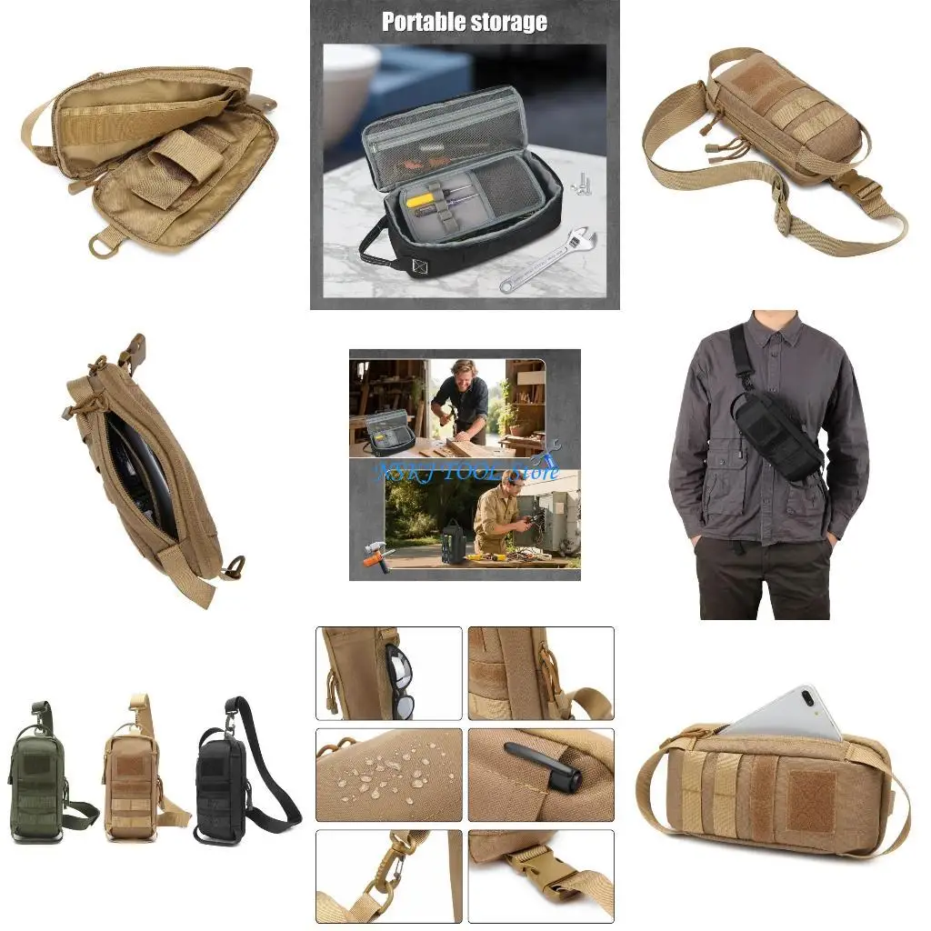 

L8RC Professional Tool Bag Water Resistant 1680D Fabric Multiple Compartment Design Crossbody Bag