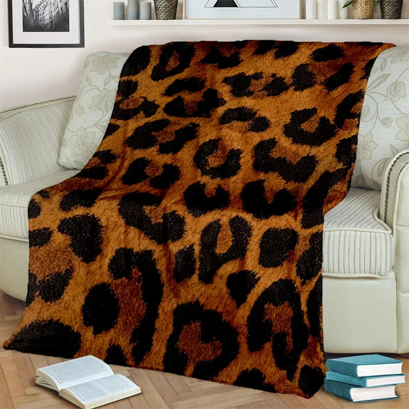 

Hot Sell Leopard Stripe Series Throw Blanket for Home Bedroom Bed Sofa Picnic Travel Office Cover Blanket Kids