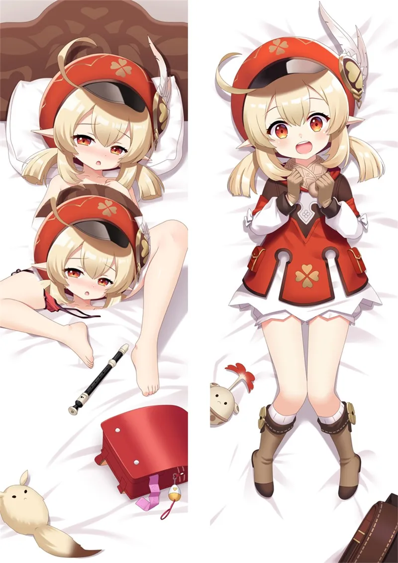 Game Impact Klee Cosplay Dakimakura Pillow Case Hugging Body Accessories Xmas Gift Prop Not Included