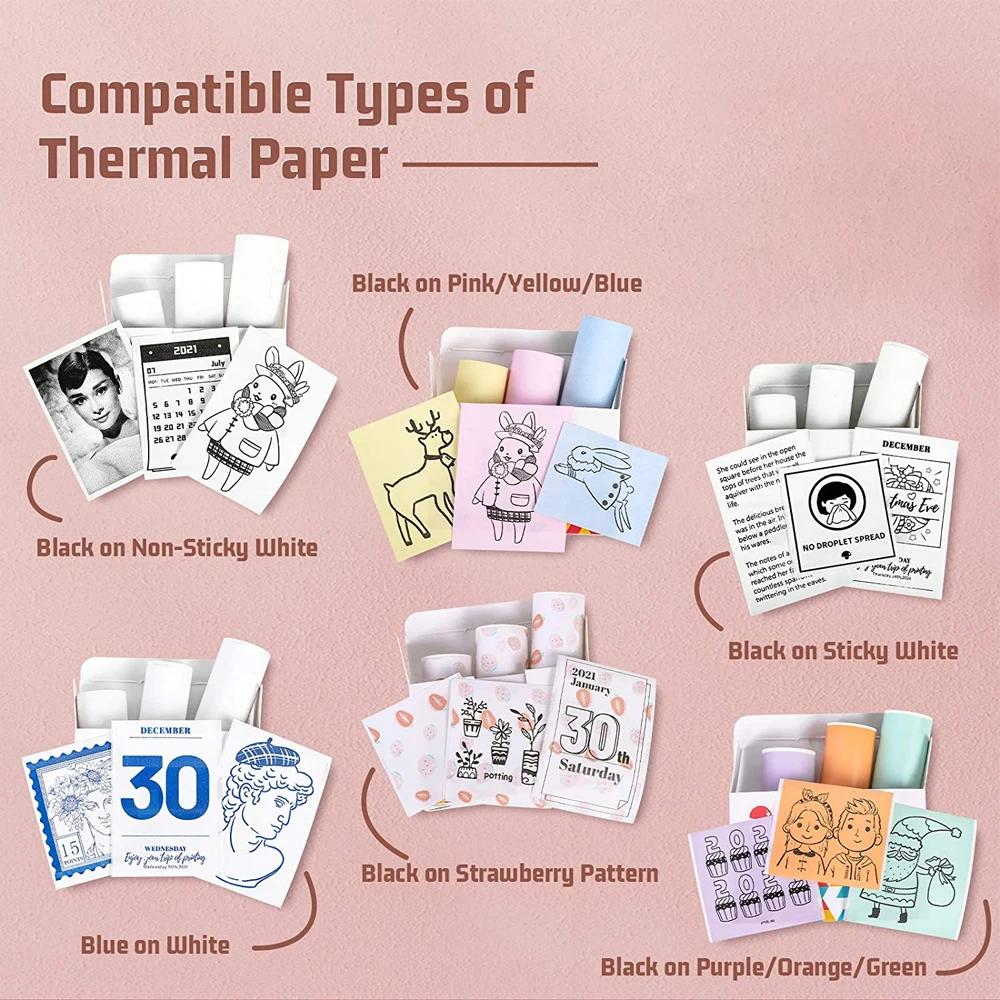 Термобумага Phomemo T02 для мини-принтера, 53 мм