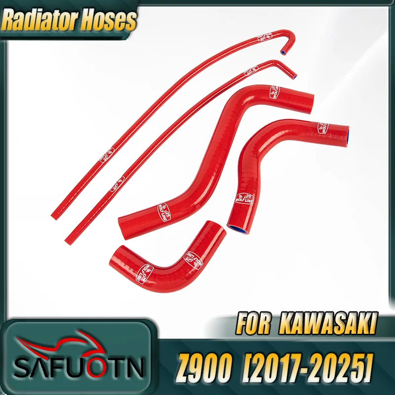 

Силиконовые шланги радиатора для Kawasaki Z900 2017-2025, трубка охлаждающей жидкости, аксессуары для системы охлаждения мотоцикла