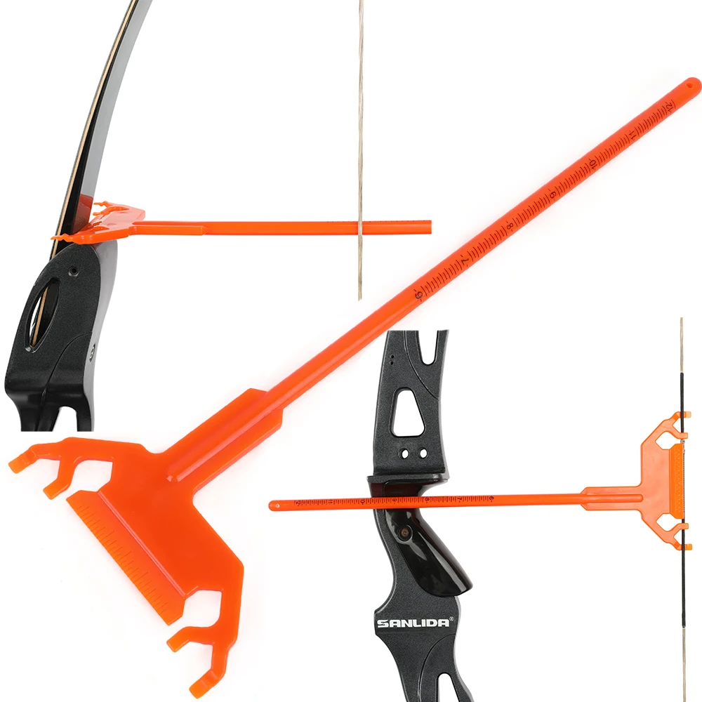 

Archery Bow Square T Ruler Plastic Recurve Bow and Arrow Shooting Bowstring Positioning Scale Hunting Bow Square Measuring Tool