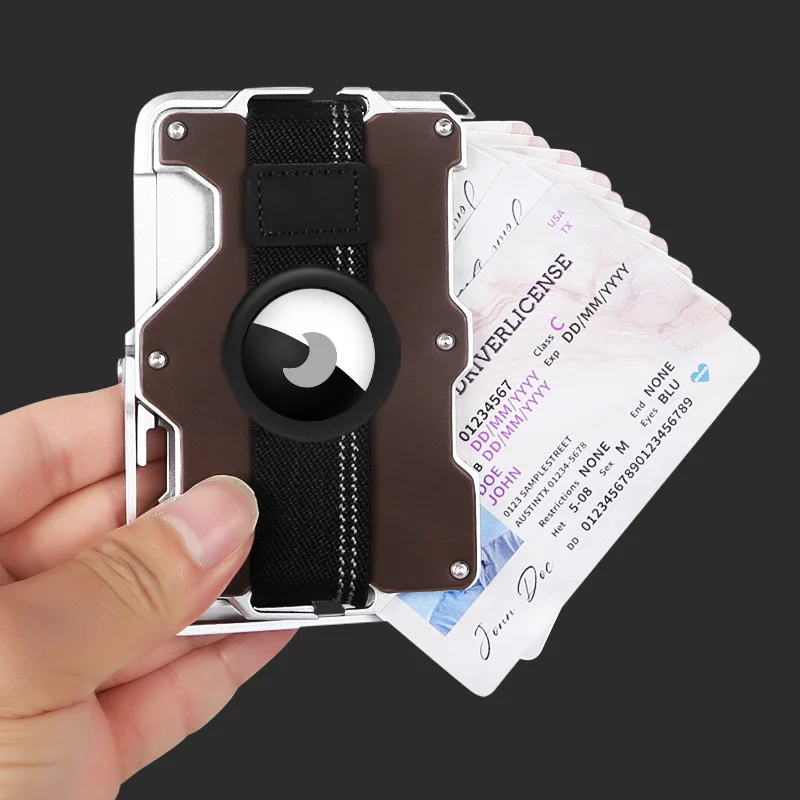 

Aluminum Alloy Men's Magnetic Carbon Fiber Wallet Card Case Compatible with MagSafe Multi Function Phone Stand Grip RFID Card
