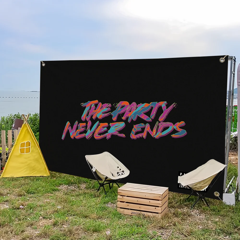 J-Juice W-Wrld The Party Never End 999 RAP flag For Picnic Party Art Home Decoration Outdoor Camping Banner