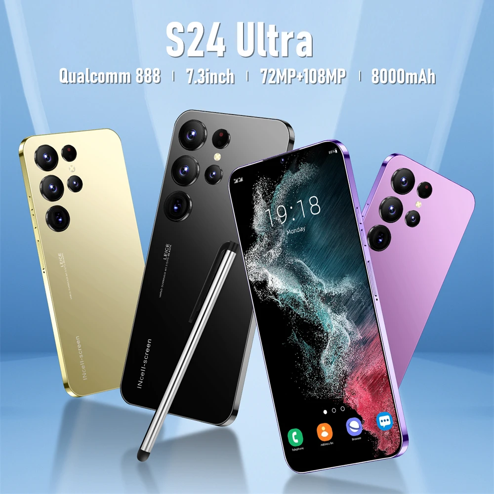 

2024 New S24 Ultra Smart phone 7.3 inch Full Screen 4G/5G Cell Phone 22TB+2TB 8000mAh Mobile Phones Global Version Celulares