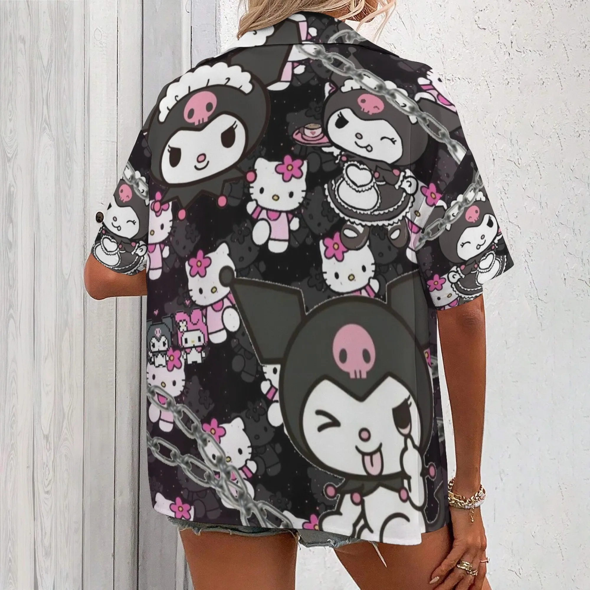 قميص وأقلام كورومي قمصان كورومي جرافيك تي شيرت نسائي ملابس نسائية مراجعات كورية العديد من ملابس الفتيات ملابس Y2k