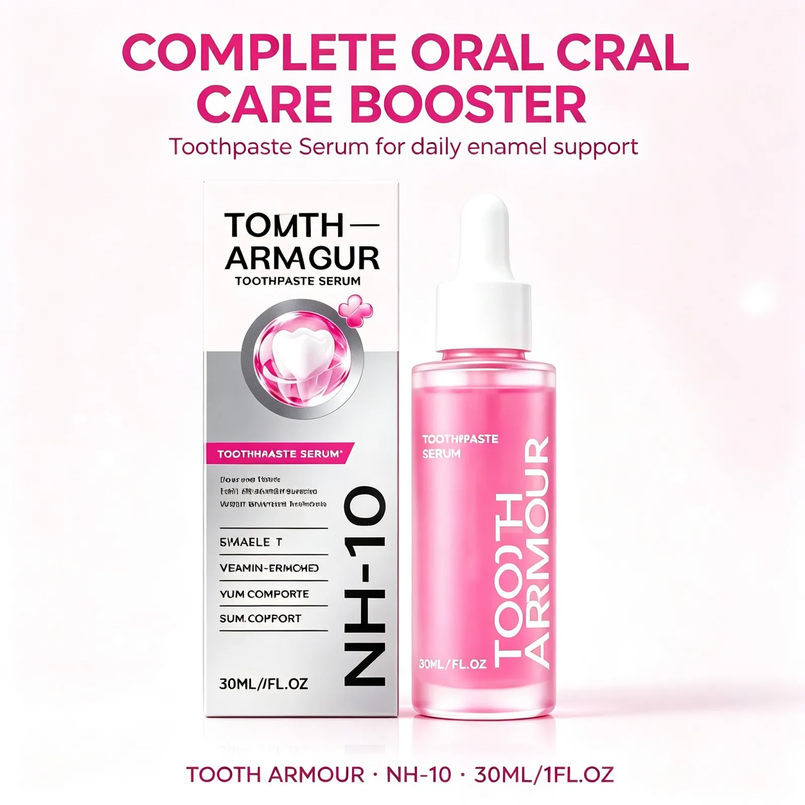 Nano Hydroxyapatite Toothpaste Serum Mint Flavor Daily Oral Essence Brighten Look Fresh Breath Portable Dropper Bottle 30ml