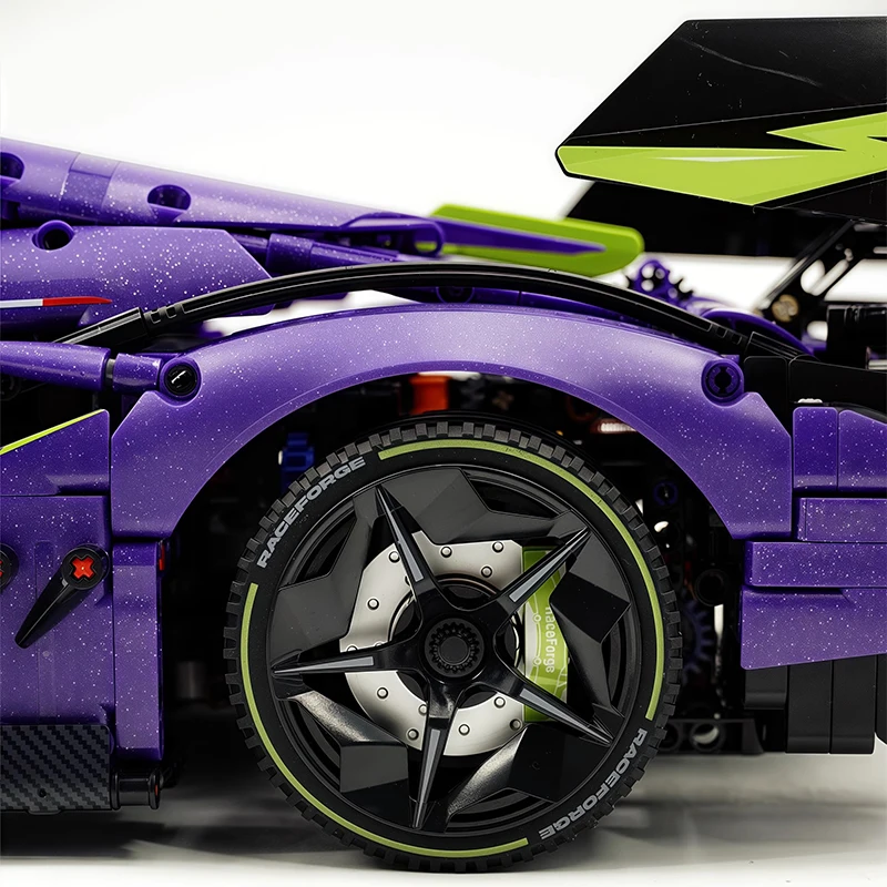 

США, доставка 3-7 дней. GULY 10635 Фиолетовый высокотехнологичный гоночный автомобиль-гиперкар. Конструктор-головоломка. Рождественский подарок для детей.