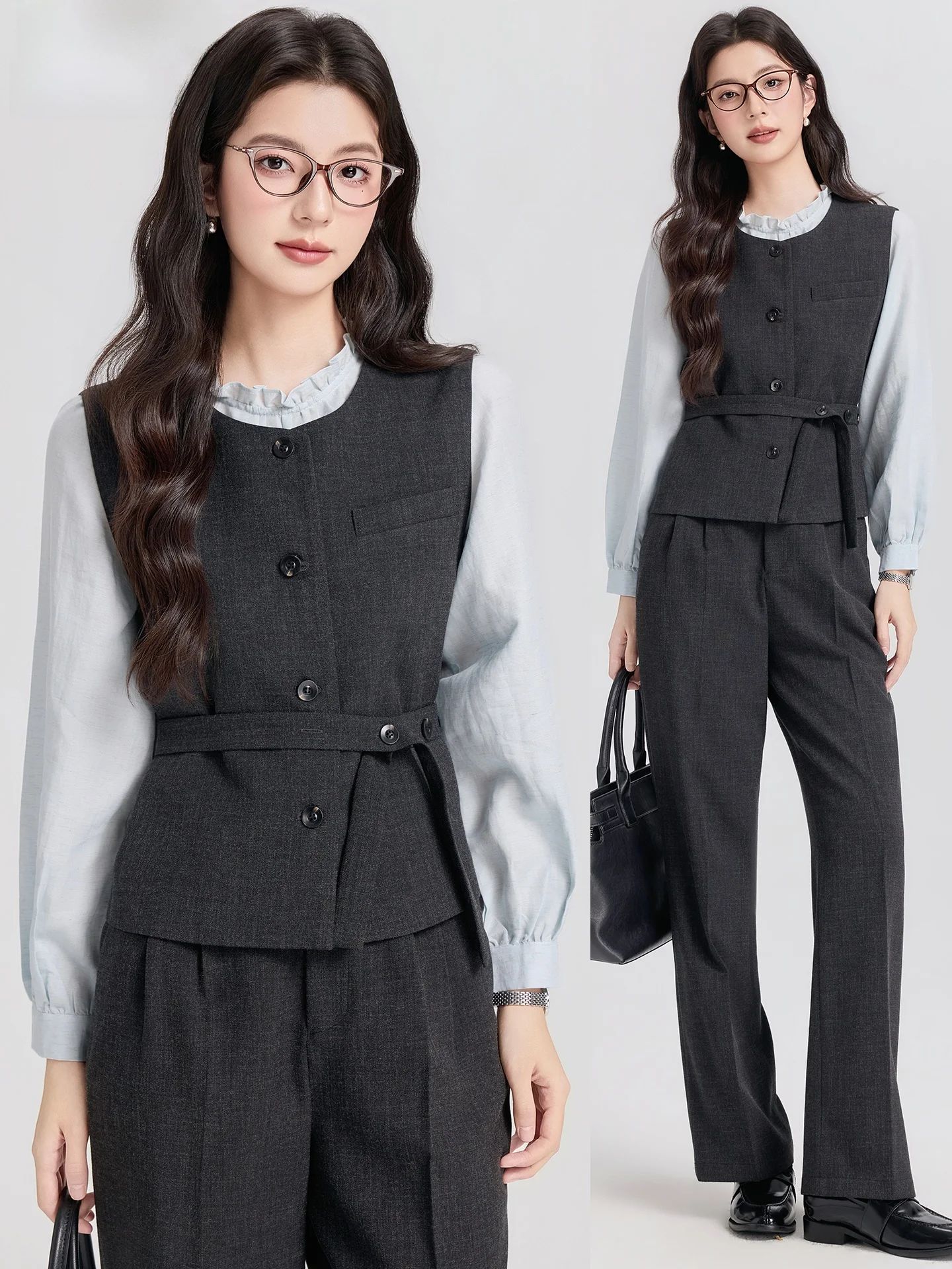 

Женский деловой жилет-костюм: Новинка весенней коллекции, элегантный, с эффектом утяжки талии, для работы и повседневной носки