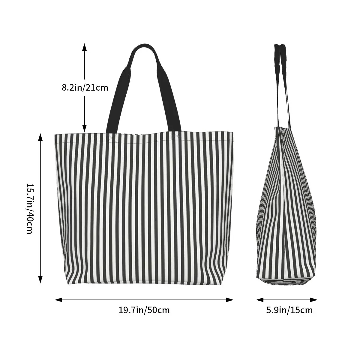 Vertical And Horizontal Diagonal Stripe Design Pattern Shopping Tote Bag Canvas Shoulder Bags Shopper Grocery Handbag for Women