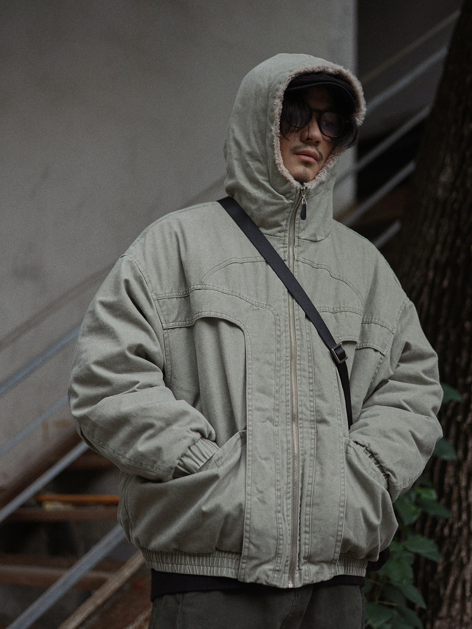 

Thickened Fleece Lined Hooded Cotton Jacket Youth Casual Warm Windproof Men's Women's Winter Coat Japanese Style Polyester Fill