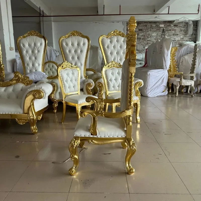 Customized factory direct sales European king chair hotel clubhouse image chair photography decoration wedding solid wood high