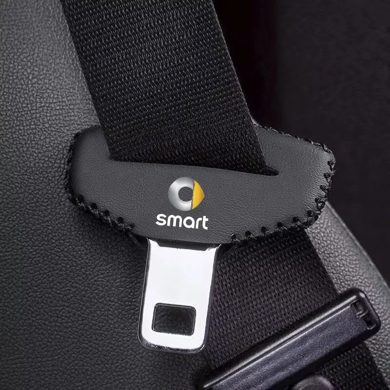 2Pcs Car Seat Belt Buckle Protective Cover For Smart Fortwo 450 451 453 EQ Forfour Forjeremy