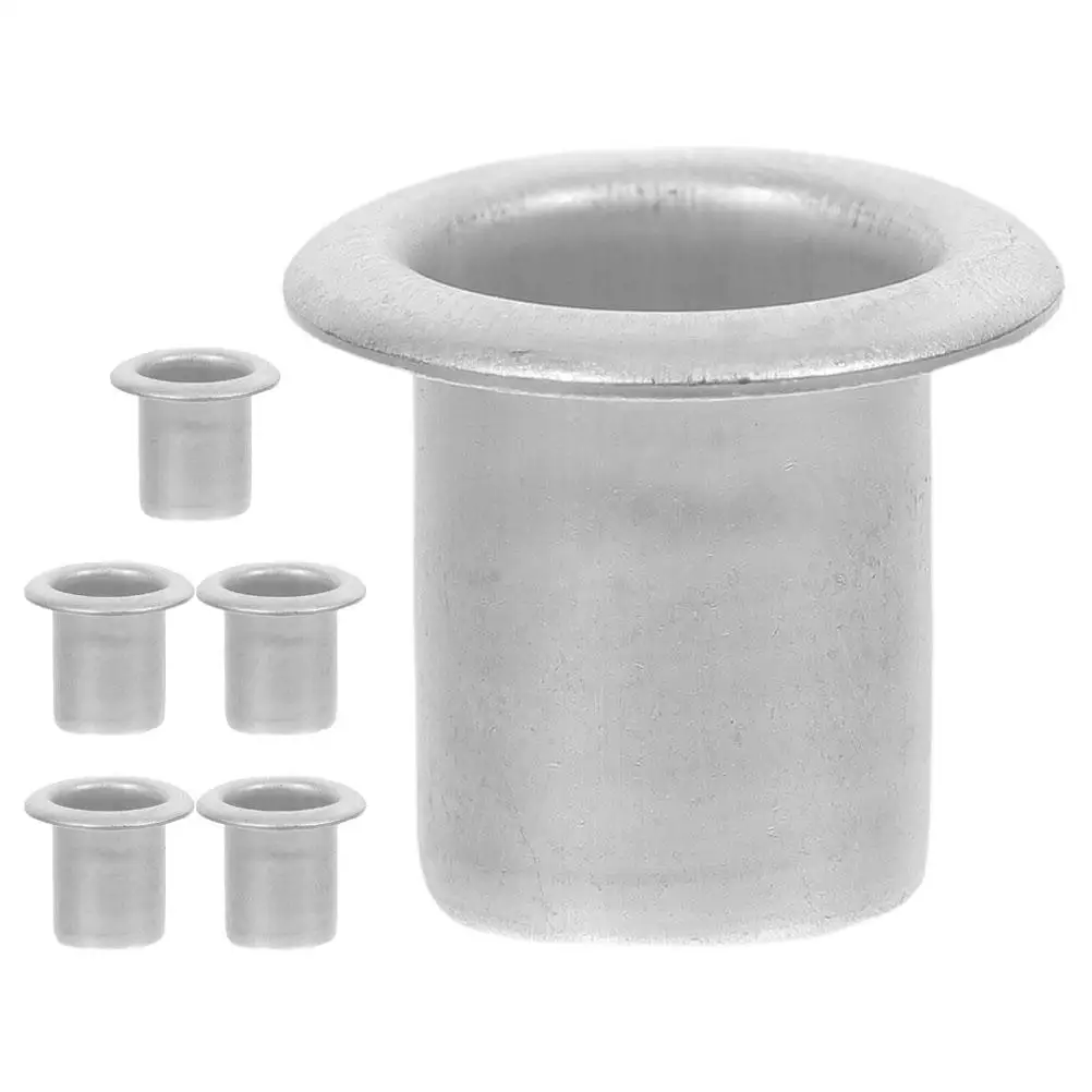 

6 Pcs Reusable Metal Drip Protectors Wax Catcher Liners For Light Holders Votive Candles Cup Base Silver Tall Candlestick