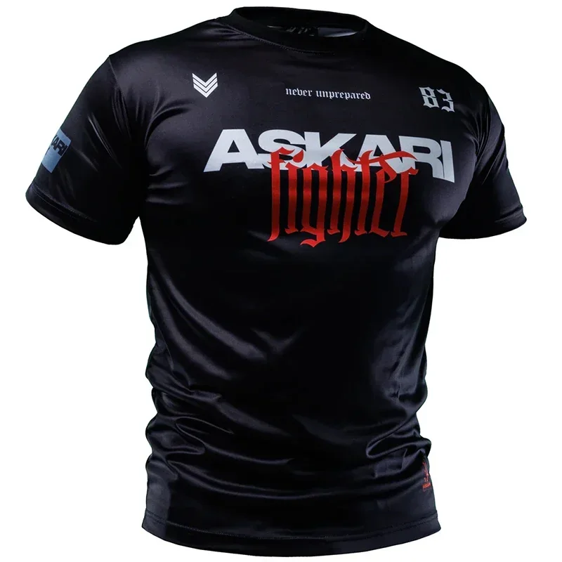 2026New Askari Men's Boxing Tight T-shirts Summer Sports Quick Dry Ice Sensation Tight-fitting Gym T-shirts Outdoor Training Top — купить у AliExpress WW