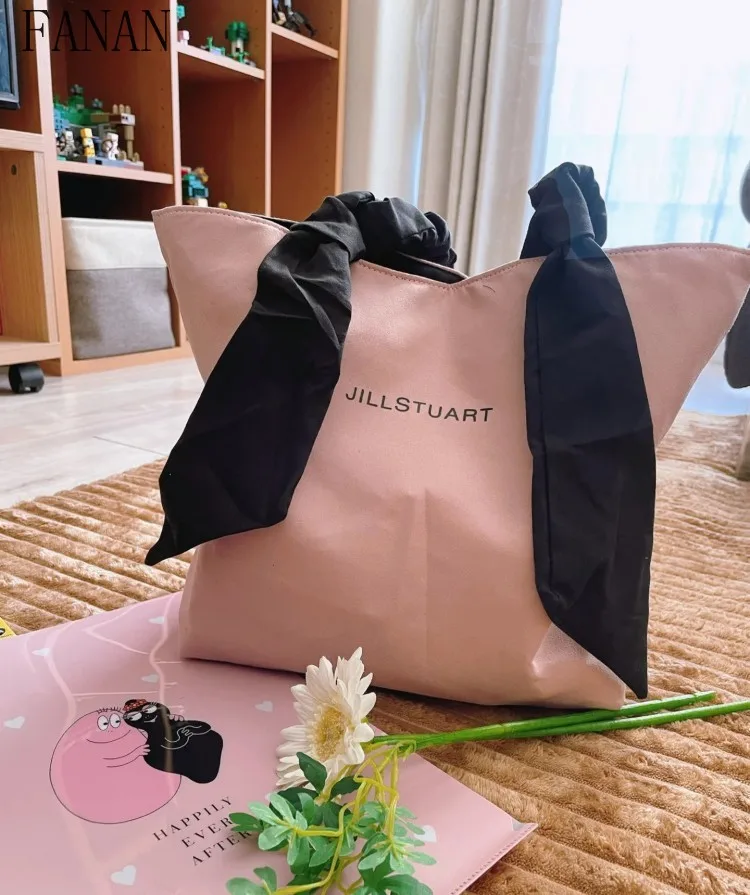 

2025 New Japanese Style Handbags Popular Pink Sweet Top-Handle Bags Bow Handbag Double-sided Casual Handbag for Women