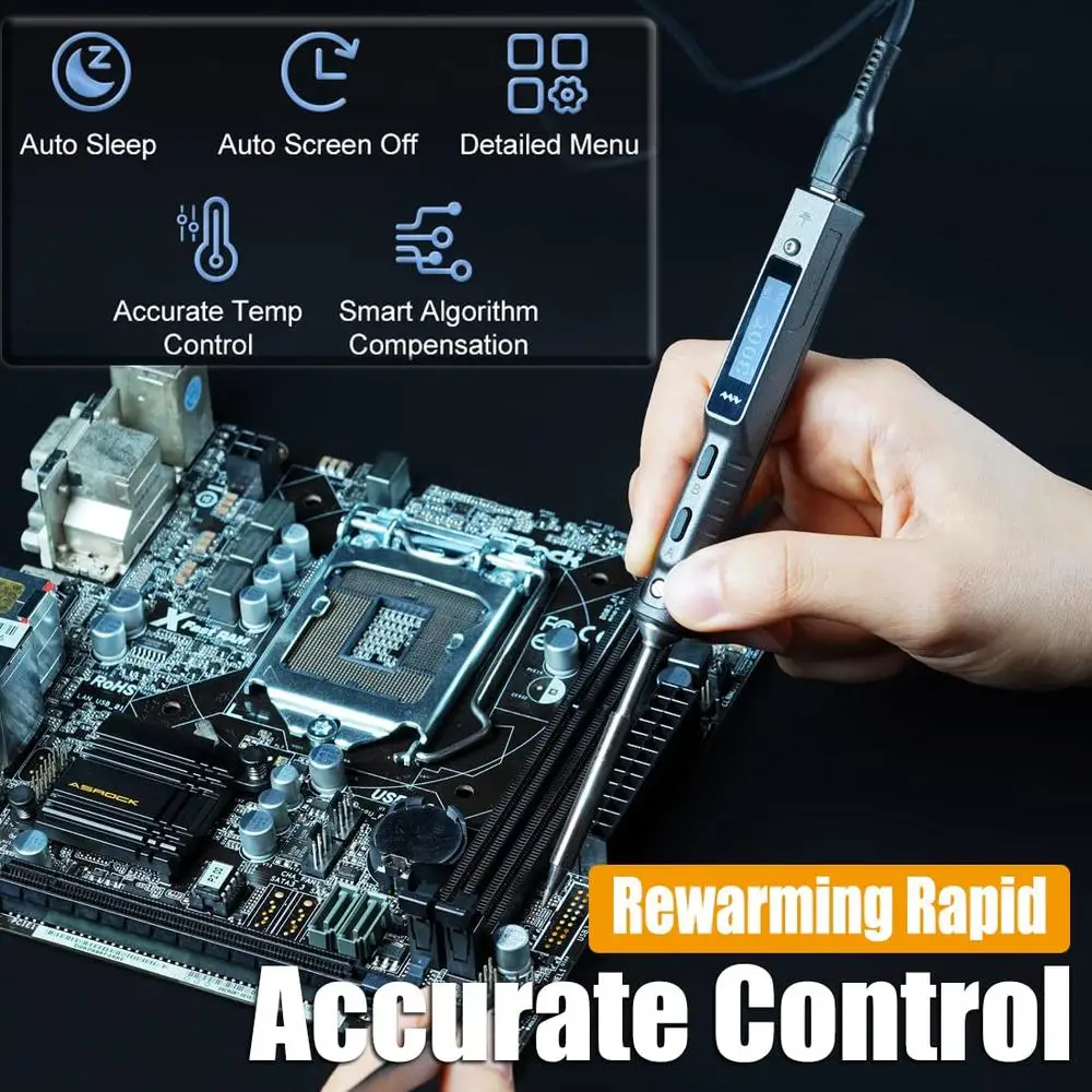 Programmable Smart Mini Electric Soldering Iron Station Kit DC 65W PD 45W Upgrade TS100