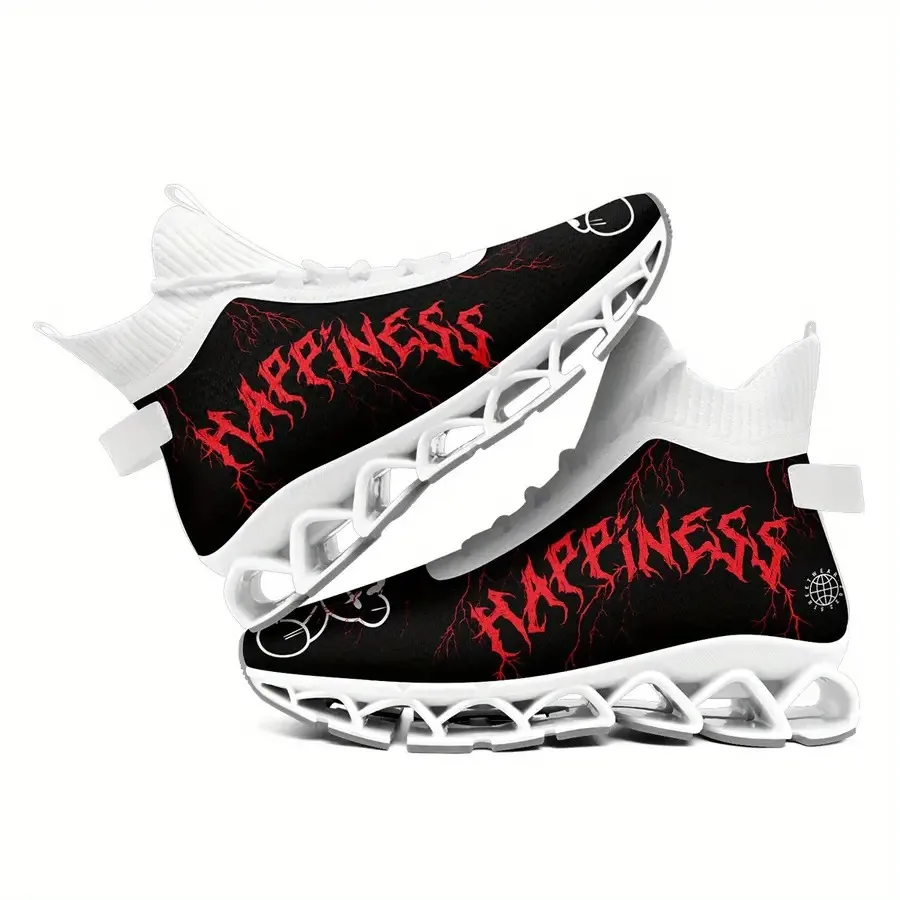 

Легкие высокие кроссовки для мужчин: дышащие, повседневные, в ярком уличном стиле, с подошвой из ТПУ и случайным узором