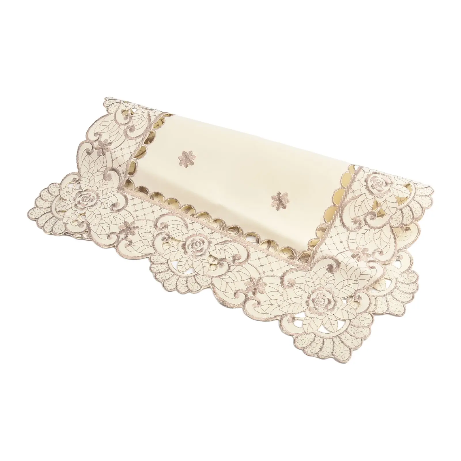 High Quality High quality Tablecloth Placemats Reusable Satin Fabric Special Event Table Cloth Washable Lace White