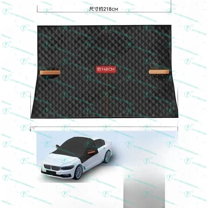 Car snow block front windshield snow cover sun block snow frost antifreeze winter windshield car coat half cover view 4