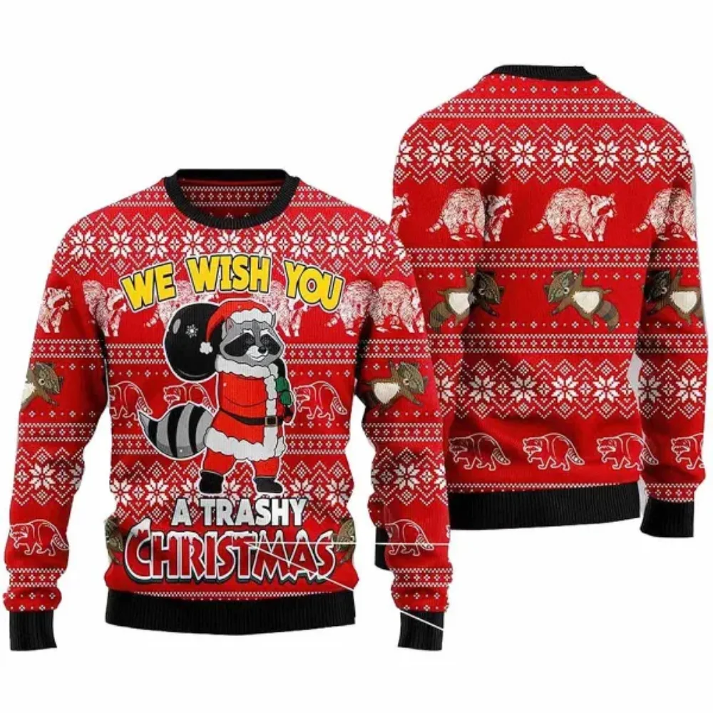 Winter New Ugly Christmas sweater Fashion crew neck jumper 3D Long sleeved men's and women's sweatshirts Holiday casual Christma