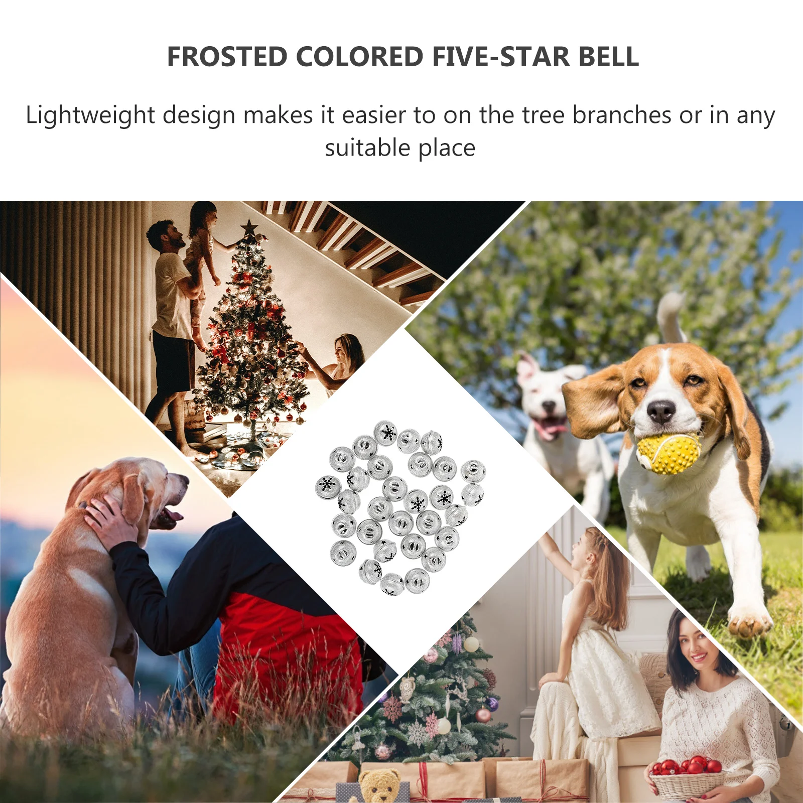 Cloches de Noël conviviale rées pour décorations de fête, flocon de neige, découpe de Noël, bricolage, empreinte en fer creux, 50 pièces