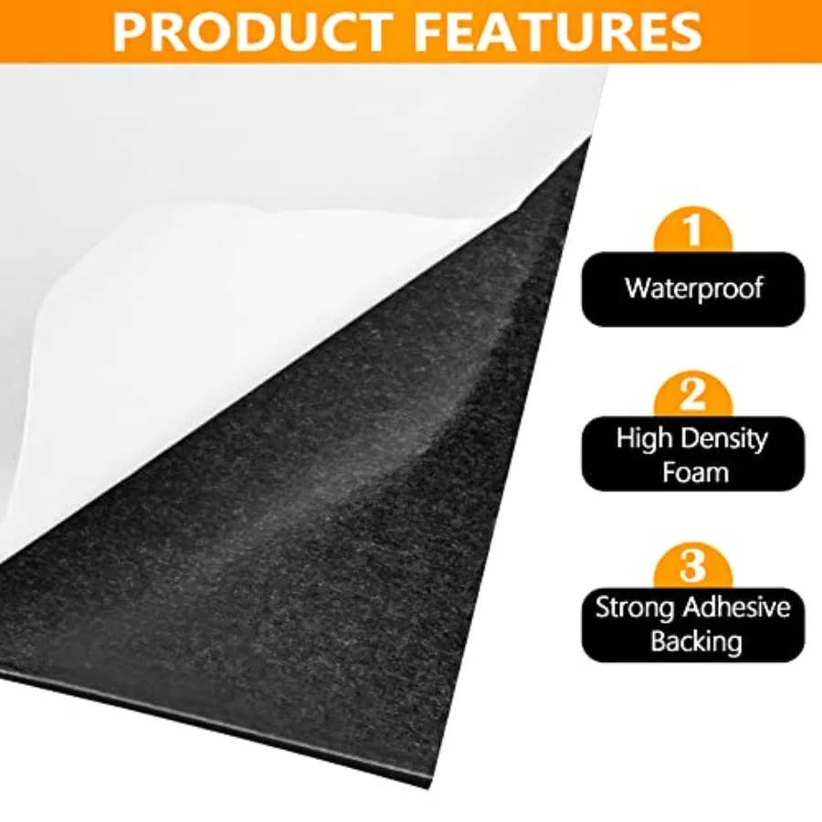 Sponge Neoprene Foam Rubber Sheet with Adhesive, 12 in x 60 in x 1/16 in Multi-Function Soundproof High Density Waterproof Rubb - view 4