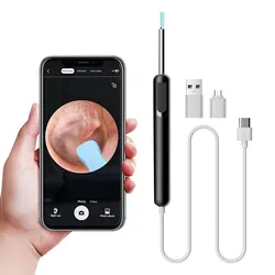 Ear Wax Removal Tool Smart Ear Cleaner Ear Camera Scope with Light Smartphone Ear HD Video Otoscope Wax Cleaner For Android PC