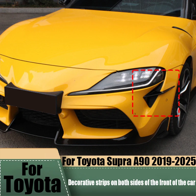 

Передняя боковая декоративная полоса автомобиля из АБС-пластика, аксессуары для модификации внешнего украшения автомобиля для Toyota Supra A90 2019-2025